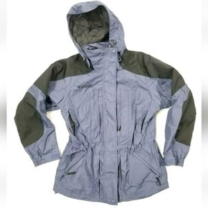 Columbia Double Whammy Shell Coat Jacket Womens M Blue Ventable Armpits